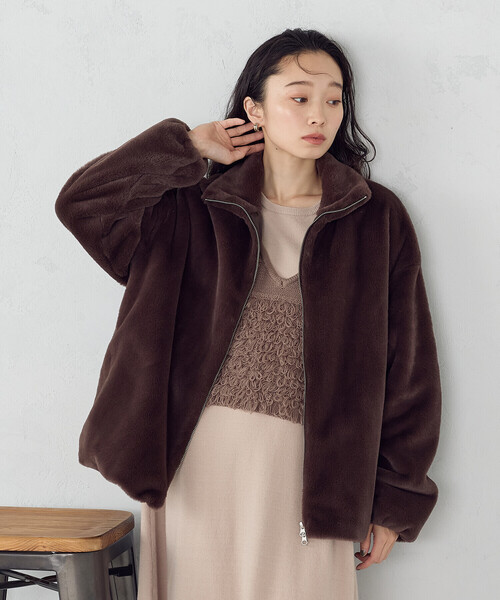 COMME CA ISM（コムサイズム）の「ファー　ブルゾン（ブルゾン・レディース・グレー/ブラウン・FREE）」の12枚目の写真