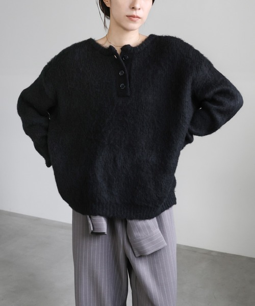 セール】ヘンリーネックオーバーニット（ニット/セーター）｜select