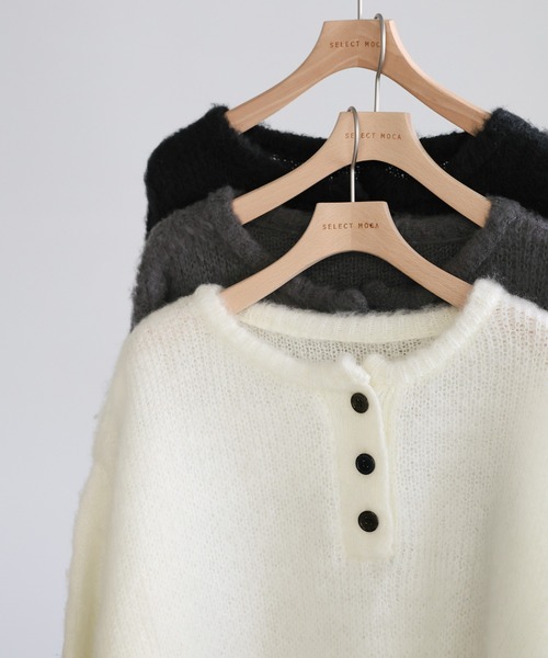 セール】ヘンリーネックオーバーニット（ニット/セーター）｜select
