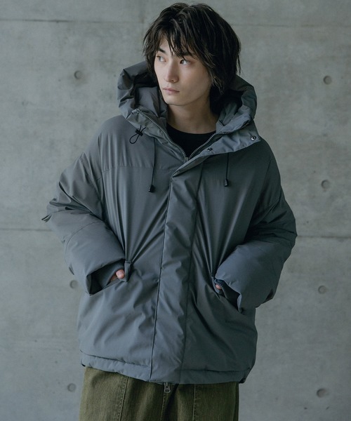 セール】タスランポリエステル中綿フードブルゾン（ダウンジャケット