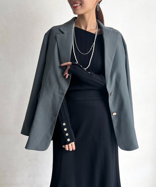 Chez toi(シェトワ)の「ライナー付きテーラードジャケット(テーラードジャケット・レディース・グレー/ブラウン・FREE)」の1枚目の写真