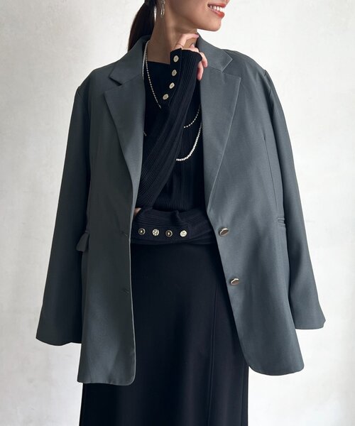 Chez toi(シェトワ)の「ライナー付きテーラードジャケット(テーラードジャケット・レディース・グレー/ブラウン・FREE)」の3枚目の写真