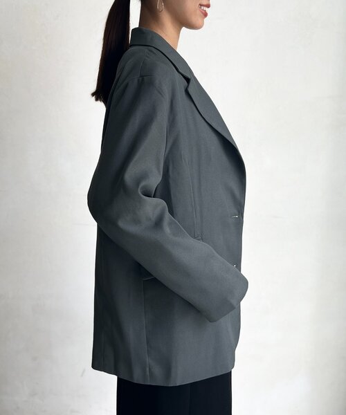 Chez toi(シェトワ)の「ライナー付きテーラードジャケット(テーラードジャケット・レディース・グレー/ブラウン・FREE)」の5枚目の写真