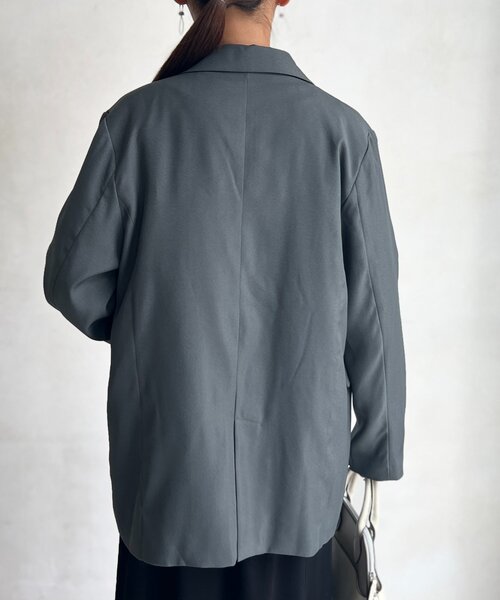 Chez toi(シェトワ)の「ライナー付きテーラードジャケット(テーラードジャケット・レディース・グレー/ブラウン・FREE)」の6枚目の写真