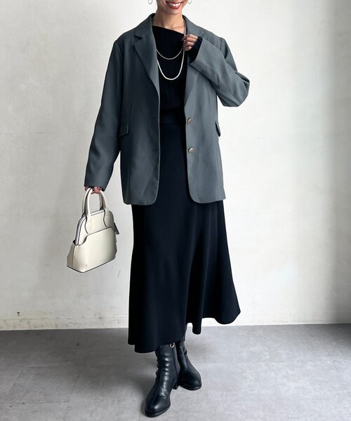 Chez toi(シェトワ)の「ライナー付きテーラードジャケット(テーラードジャケット・レディース・グレー/ブラウン・FREE)」の8枚目の写真