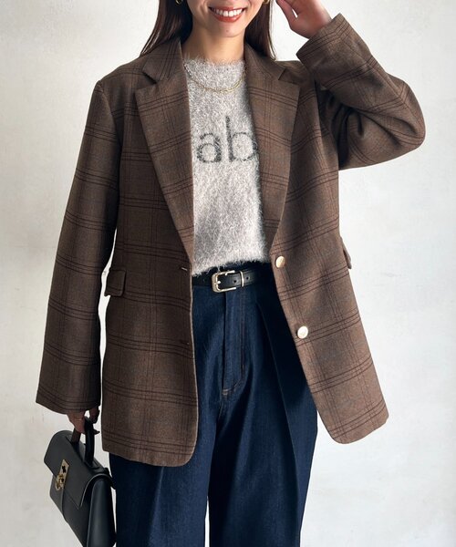 Chez toi(シェトワ)の「ライナー付きテーラードジャケット(テーラードジャケット・レディース・グレー/ブラウン・FREE)」の12枚目の写真