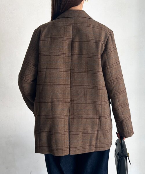 Chez toi(シェトワ)の「ライナー付きテーラードジャケット(テーラードジャケット・レディース・グレー/ブラウン・FREE)」の14枚目の写真