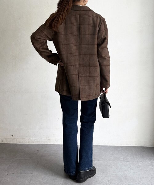 Chez toi(シェトワ)の「ライナー付きテーラードジャケット(テーラードジャケット・レディース・グレー/ブラウン・FREE)」の21枚目の写真