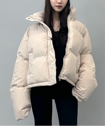 4color/裾絞り可能/ボリュームショート中綿ダウンライクブルゾン