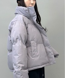 4color/裾絞り可能/ボリュームショート中綿ダウンライクブルゾン