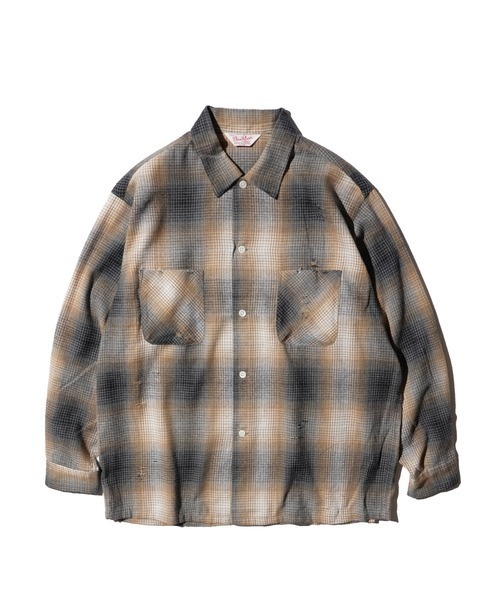 2AM(ツーエイエム)の「DAN RIVER ダンリバー / WORN OUT BOX SHIRT ダメージ加工(シャツ/ブラウス・メンズ・ブラック/グレー/ベージュ・MEDIUM/LARGE)」の3枚目の写真