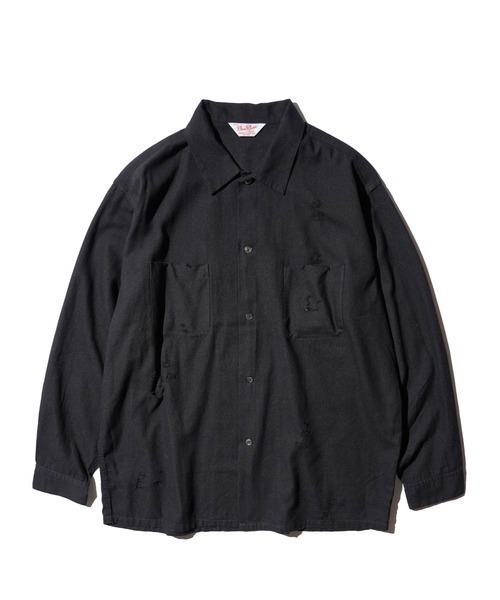 2AM(ツーエイエム)の「DAN RIVER ダンリバー / WORN OUT BOX SHIRT ダメージ加工(シャツ/ブラウス・メンズ・ブラック/グレー/ベージュ・MEDIUM/LARGE)」の15枚目の写真