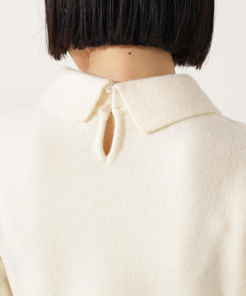 N.（N. Natural Beauty Basic）（エヌエヌナチュラルビューティーベーシック）の「襟付きペプラムニット（ニット/セーター・レディース・レッド/チャコールグレー/オフホワイト・MEDIUM）」の20枚目の写真