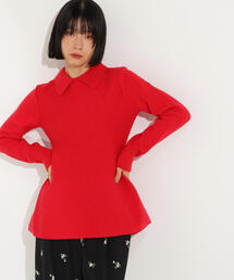 N.（N. Natural Beauty Basic） | 襟付きペプラムニット(ニット/セーター)