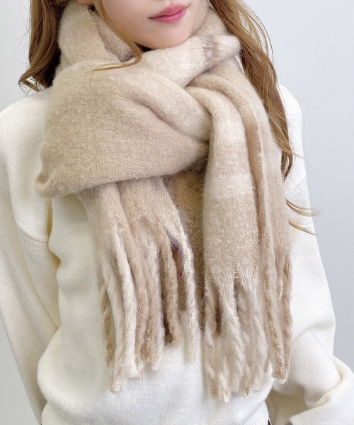 INGNI（イング）の「チェックボリュームストール（ストール/ショール・レディース・グレー/ピンク/ベージュ・ONE SIZE）」の17枚目の写真