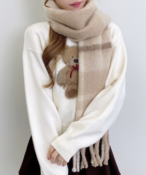 INGNI（イング）の「チェックボリュームストール（ストール/ショール・レディース・グレー/ピンク/ベージュ・ONE SIZE）」の19枚目の写真