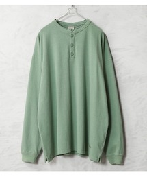Goodwear グッドウェア 2W7-65208 USAコットン ガーメントダイ L/S ヘンリーネック Tシャツ SUPER BIG