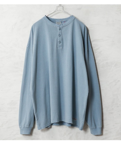WAIPER.inc（ワイパーインク）の「Goodwear グッドウェア 2W7-65208 USAコットン ガーメントダイ L/S ヘンリーネック Tシャツ SUPER BIG（Tシャツ/カットソー・メンズ・グリーン系その他/ブルー系その他/イエロー/ピンク/チャコールグレー・S/M/L/XL）」の4枚目の写真