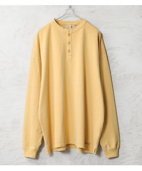WAIPER.inc（ワイパーインク）の「Goodwear グッドウェア 2W7-65208 USAコットン ガーメントダイ L/S ヘンリーネック Tシャツ SUPER BIG（Tシャツ/カットソー・メンズ・グリーン系その他/ブルー系その他/イエロー/ピンク/チャコールグレー・S/M/L/XL）」の5枚目の写真