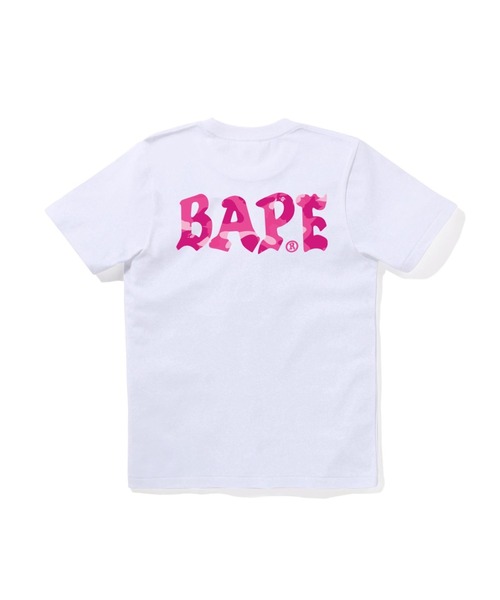 A BATHING APE(アベイシングエイプ)の「COLOR CAMO BAPE LOGO TEE(Tシャツ/カットソー・レディース・ブラック×ブルー/ホワイト×ピンク/ブラック×ピンク/ホワイト×ネイビー・MEDIUM/X-SMALL/SMALL)」の6枚目の写真