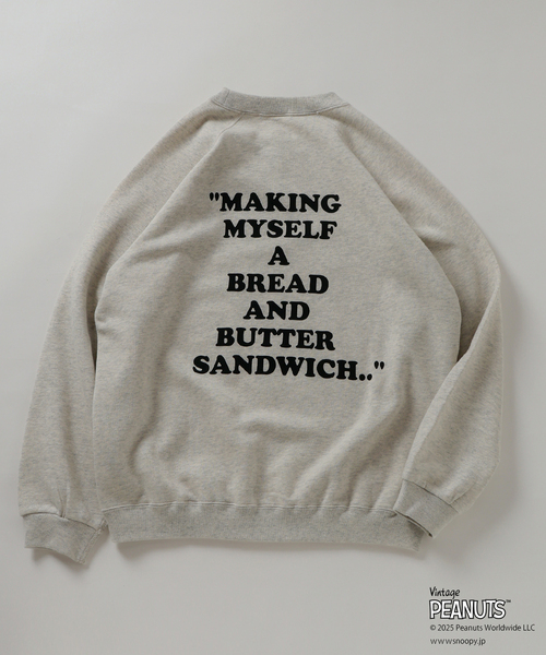Vintage PEANUTS（ビンテージピーナッツ）の「PEANUTS / ピーナッツ 別注  FANTASY A&G INC プリント スウェット（スウェット・メンズ・ブラック/マスタード/ネイビー/グレー/アイボリー・X-LARGE/LARGE/MEDIUM）」の15枚目の写真