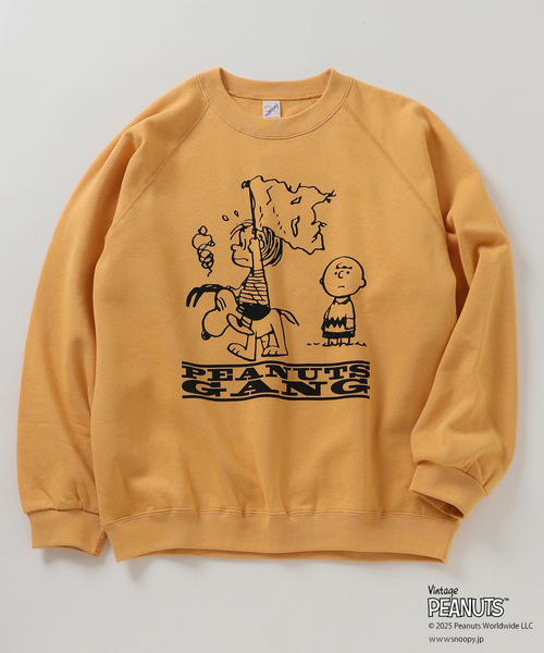 Vintage PEANUTS（ビンテージピーナッツ）の「PEANUTS / ピーナッツ 別注  FANTASY A&G INC プリント スウェット（スウェット・メンズ・ブラック/マスタード/ネイビー/グレー/アイボリー・X-LARGE/LARGE/MEDIUM）」の20枚目の写真