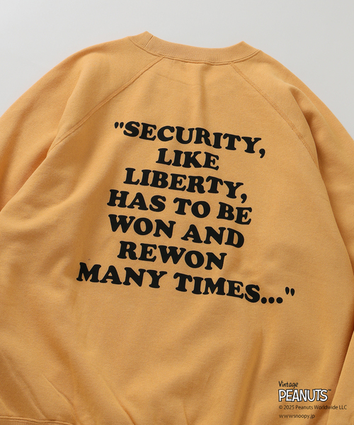 Vintage PEANUTS（ビンテージピーナッツ）の「PEANUTS / ピーナッツ 別注  FANTASY A&G INC プリント スウェット（スウェット・メンズ・ブラック/マスタード/ネイビー/グレー/アイボリー・X-LARGE/LARGE/MEDIUM）」の22枚目の写真