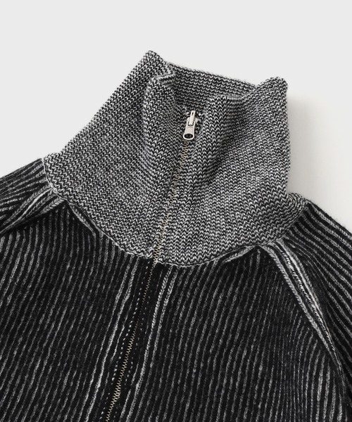 Name.（ネーム）の「Name./ネーム REVERSIBLE WOOL DRIVERS KNIT（カーディガン/ボレロ・メンズ・ブラック/オレンジ・2/1）」の9枚目の写真