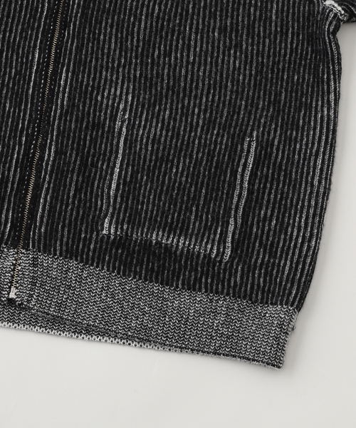 Name.（ネーム）の「Name./ネーム REVERSIBLE WOOL DRIVERS KNIT（カーディガン/ボレロ・メンズ・ブラック/オレンジ・2/1）」の11枚目の写真