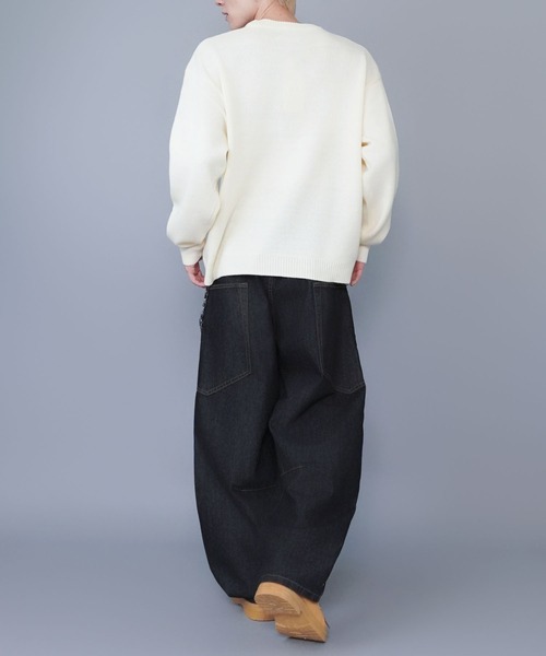 セール】ひげおじさんジャガードニットセーター/スケートストリート/厚