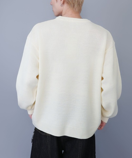 セール】ひげおじさんジャガードニットセーター/スケートストリート/厚