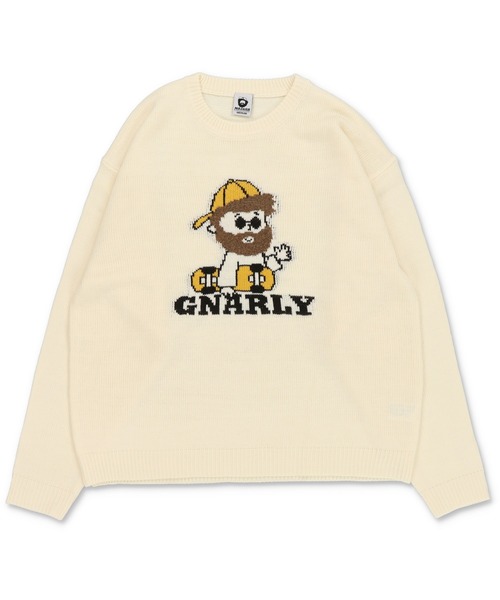 セール】ひげおじさんジャガードニットセーター/スケートストリート/厚