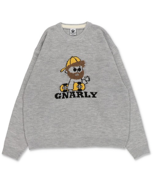 セール】ひげおじさんジャガードニットセーター/スケートストリート/厚