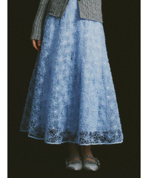FURFUR（ファーファー）の「立体フラワーレーススカート（スカート