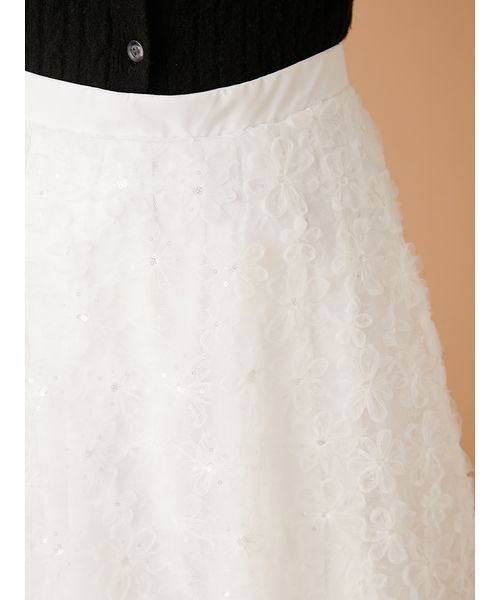 FURFUR（ファーファー）の「立体フラワーレーススカート（スカート・レディース・ホワイト/ブラック/サックスブルー・F）」の11枚目の写真