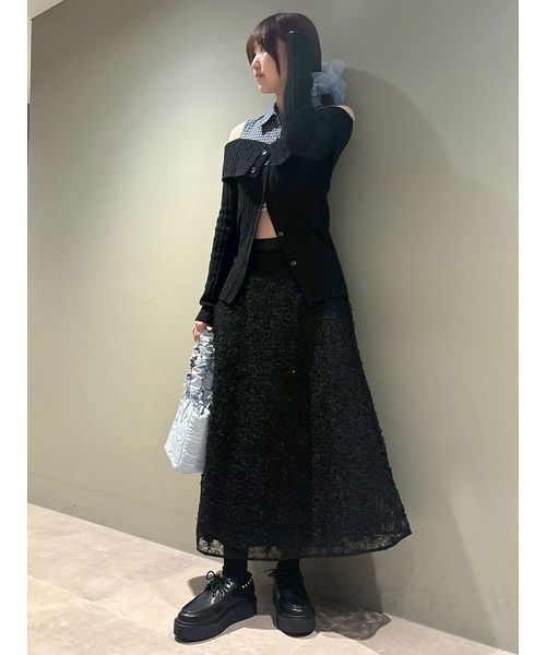 FURFUR（ファーファー）の「立体フラワーレーススカート（スカート・レディース・ホワイト/ブラック/サックスブルー・F）」の15枚目の写真