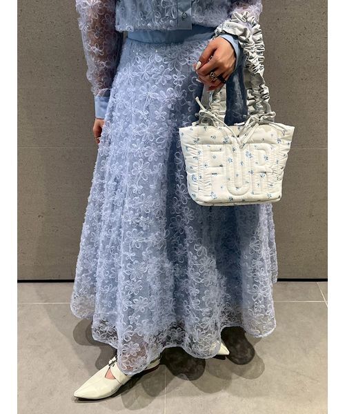 FURFUR（ファーファー）の「立体フラワーレーススカート（スカート・レディース・ホワイト/ブラック/サックスブルー・F）」の16枚目の写真