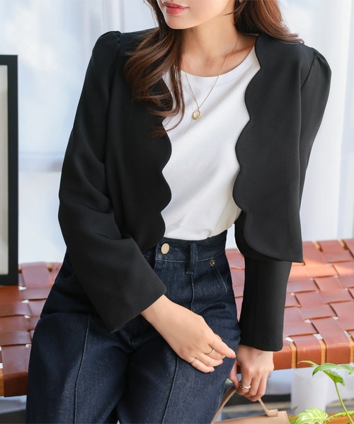 セレモニー ] [ 低身長向けサイズ ] 3点セット スカラップジャケット