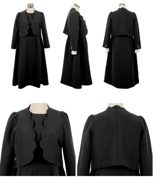 セレモニー ] [ 低身長向けサイズ ] 3点セット スカラップジャケット