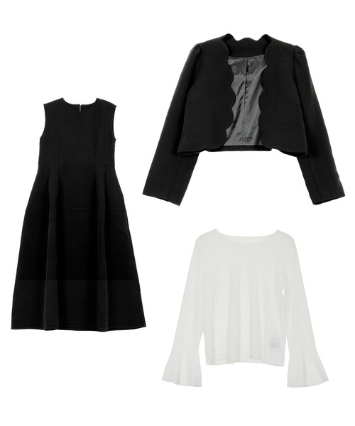 セレモニー ] [ 低身長向けサイズ ] 3点セット スカラップジャケット