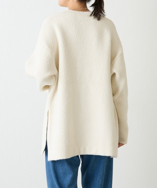 BEARDSLEY（ビアズリー）の「ブークレ接結スリットプルオーバー（ニット/セーター・レディース・ホワイト/ブラック・FREE）」の7枚目の写真