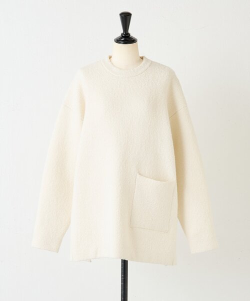 BEARDSLEY（ビアズリー）の「ブークレ接結スリットプルオーバー（ニット/セーター・レディース・ホワイト/ブラック・FREE）」の13枚目の写真