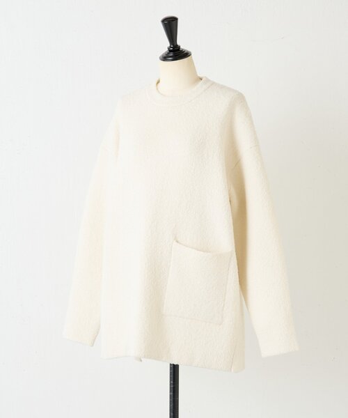 BEARDSLEY（ビアズリー）の「ブークレ接結スリットプルオーバー（ニット/セーター・レディース・ホワイト/ブラック・FREE）」の14枚目の写真