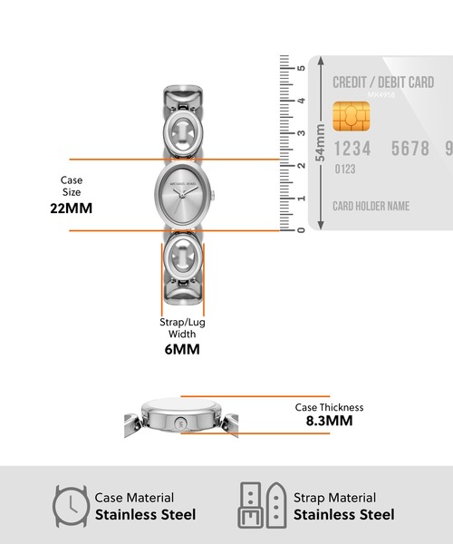 MICHAEL KORS(マイケルコース)の「マイケル・コース 腕時計 レディース アナログ ステンレス MK4958(アナログ腕時計・レディース・シルバー・FREE)」の5枚目の写真