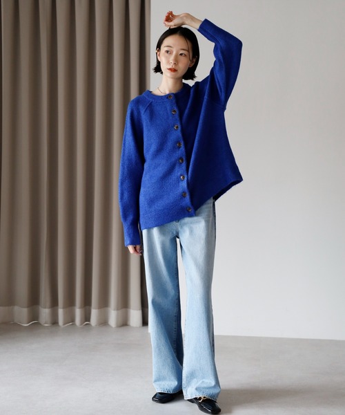 amini（アミニ）の「【2025 AW】もちもちニット　ラグランスリーブカーディガン（カーディガン/ボレロ・レディース・ブルー/チャコールグレー/オレンジ/アイボリー/グレイッシュベージュ・MEDIUM/FREE）」の21枚目の写真