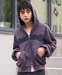 メンズのパーカー（パープル/紫色系・ジップアップ