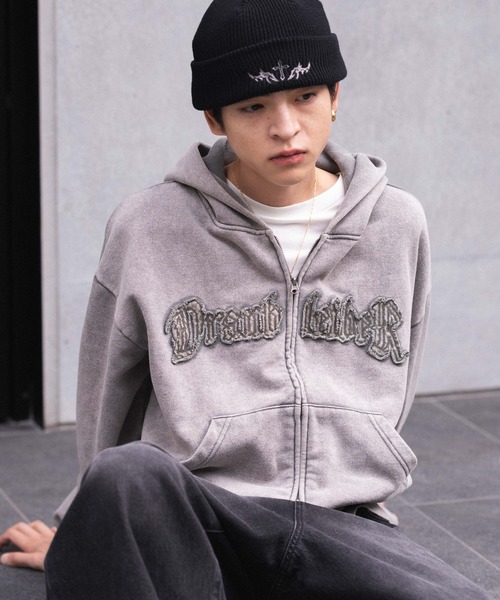 WEGO/【25年秋冬新作】ショートグラフィックZIPパーカー（パーカー