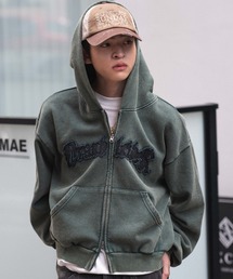 WEGO | WEGO/【25年秋冬新作】ショートグラフィックZIPパーカー(パーカー)