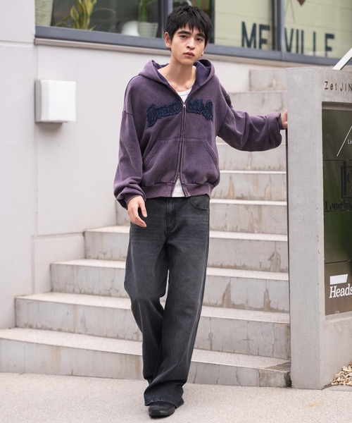 WEGO/【25年秋冬新作】ショートグラフィックZIPパーカー（パーカー