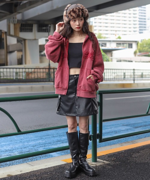 WEGO(ウィゴー)の「WEGO/ショートグラフィックZIPパーカー(パーカー・メンズ・ブラック系その他/グレー/レッド/ダークグリーン/パープル/ブラウン/ピンク・LARGE/MEDIUM)」の10枚目の写真